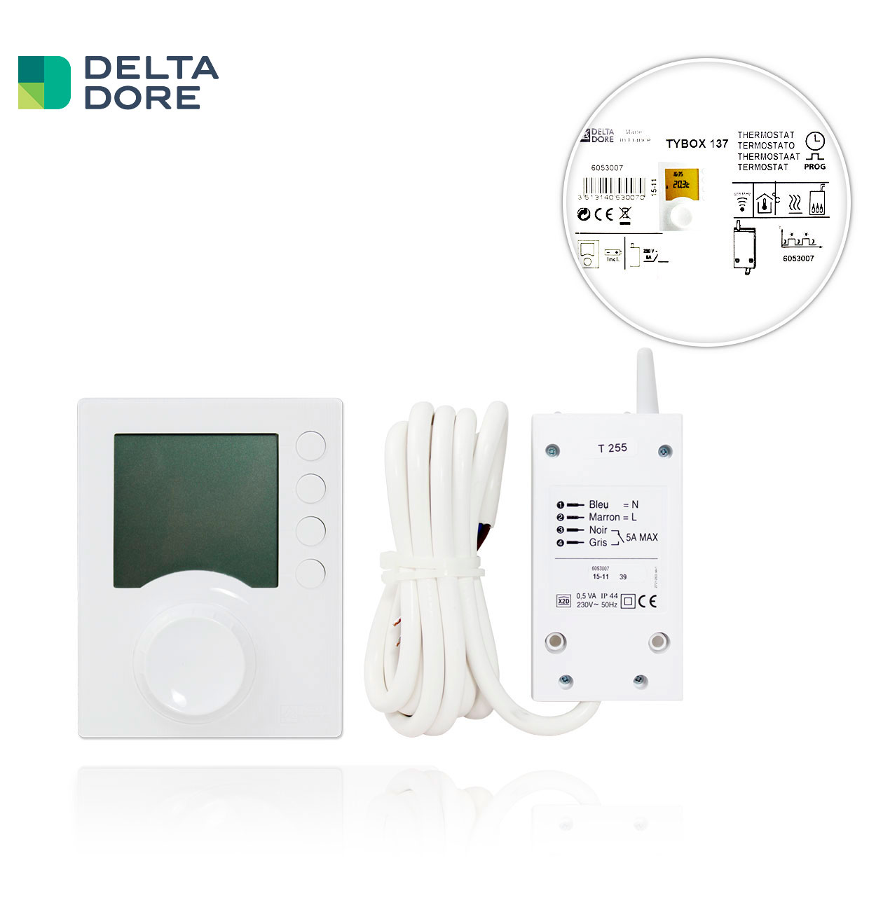 Radio Programmable Thermostat For Heating 6053073 Delta Dore